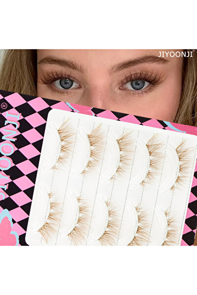 Choice YFJ-2501 خمسة أزواج من الرموش الصناعية البنية مع ثعالب تطير بشكل قطري ...