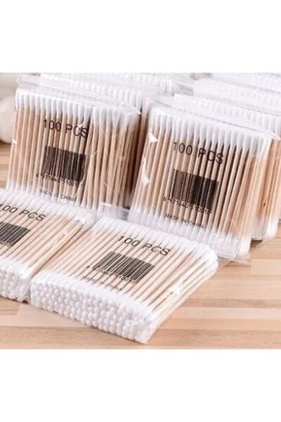 Choice ٥٠٠ قطعة من أعواد القطن الخشبية ذات الرأسين، أدوات مكياج، أحمر شفاه، ت...