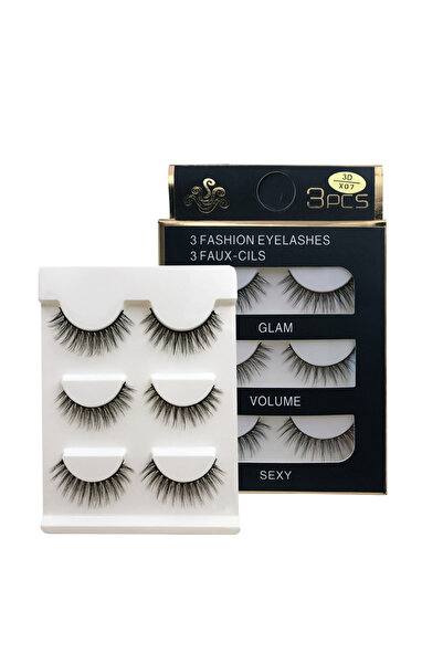 Choice12 رموش X07 ميشينجي، 3 أزواج من الرموش الصناعية الطبيعية، كثيفة، رموش ا...