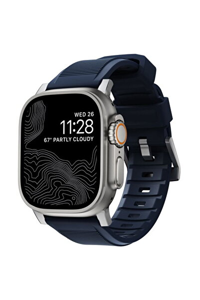 Nomad Rugged Strap, atlantic blue/silver - AW Ultra 2/1 49mm 9/8/7 45mm/6/SE/...