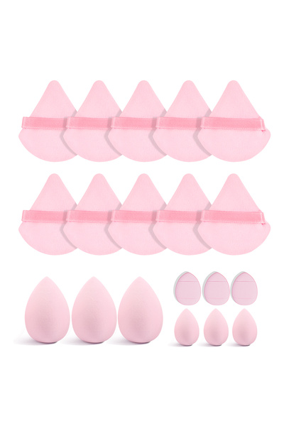 Choice1 مجموعة إسفنجات مكياج وردية اللون من مانج، 19 قطعة، بيضة تجميل ناعمة، ...