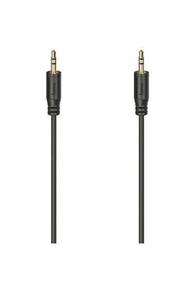 Hama "Flexi-Slim" Audio Cable, 3.5 mm Jack Plug, Gold-Plated, black, 0.75 m