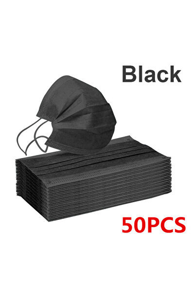 Choice 50pcs Black 10-600pcs Disposable Certified surgical Face masks Adults ...
