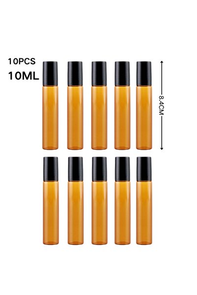Choice ١٠ زجاجات دوارة بنية اللون سعة ١٠ مل، ١٠ زجاجات دوارة كهرمانية اللون ل...