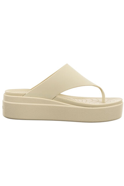 Crocs Brooklyn Women's Flip Flop Sandals - Beige Adjustable Comfort, Size 38-39