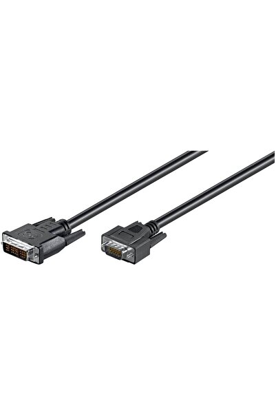 goobay DVI-I ->VGA negru 2m, Cablu negru