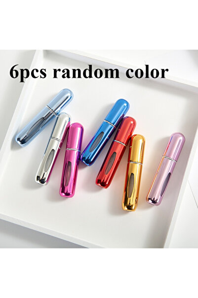 Choice ٦ زجاجات رذاذ معدنية بألوان عشوائية، ٦ زجاجات محمولة للسفر، سعة ٥ مل، ...