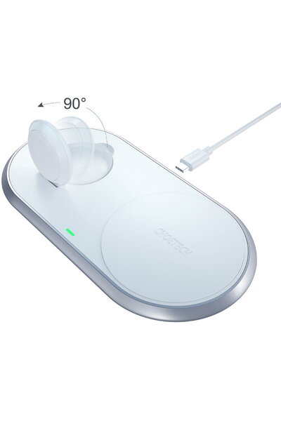 CHOETECH T317 Qi 10W compatible with smartphones and Apple Watch, White