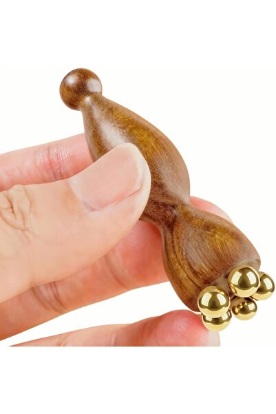 Choice أداة تدليك الوجه الصغيرة البنية اللون، مزودة بمقبض فرشاة لتدليك خطوط ا...