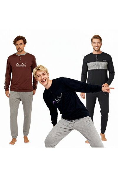 BONBON Men's Cotton 3-Piece 2-Piece Pajama Set Bb2235