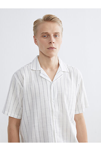 LC Waikiki Regular Fit Resort Collar Striped Men's Shirt