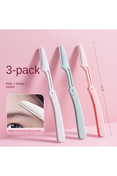 Choice tricolor 3PCS Portable Eyebrow Trimmer Safe Eyebrow Shaper Foldable Ey...