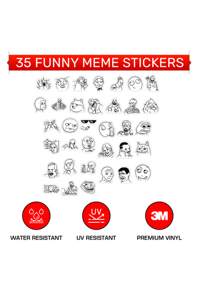 ACME LABS Set 35 de stickere MEME Populare - Autocolant Premium 3M, Laminate ...