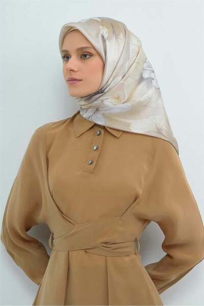 Armine Silk Scarf 2026 Summer - 9505-84 Stone Gray Sura