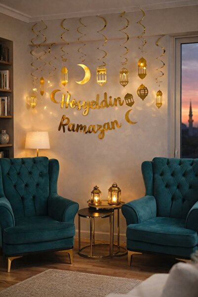 Masalsı Concept Hoşgeldin Ramazan Işıklı Süs Seti | 3 Metre LED’li Duvar & Ta...