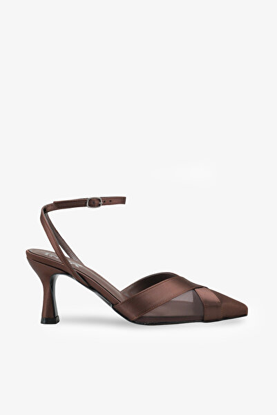 İNNABUTİKK حذاء كوليت نسائي بكعب عالٍ - بني