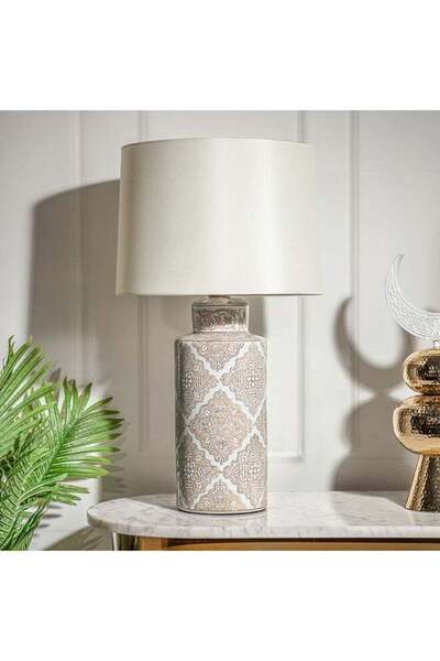 Generic Homez Table Lamp Beige 16 X16 X 42 Cm