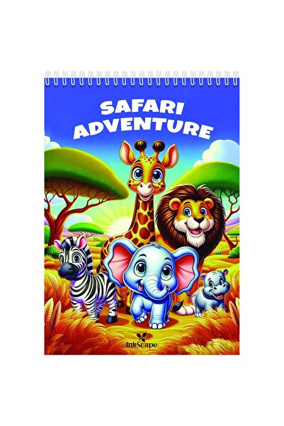 OBRO Coloring and Drawing Book for Kids with Wild Animals, 40 Pages, A5 Spira...