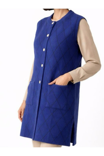 tiriTEK TRİKO Crew Neck Tunic Knitwear Soft Vest / Navy Blue