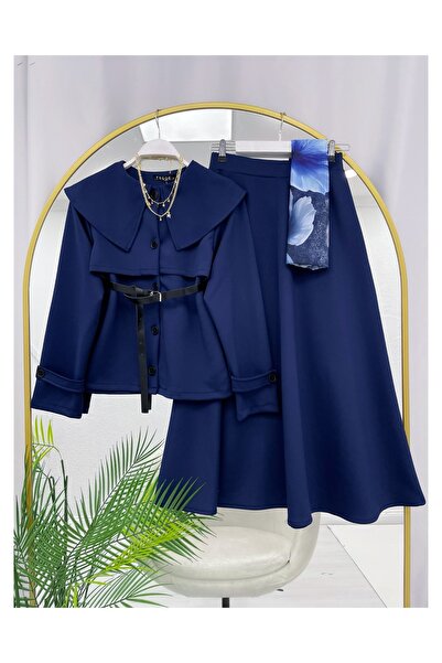 YEDİLALE CĂMAȘĂ CU GULER, JACHETĂ CU CUREA, FUSTĂ TIP TULIȚĂ, SET DUBLU [fără...