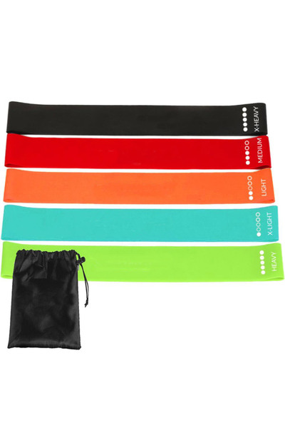 SERSIMO Set de 5 benzi elastice din latex, Sersimo, multicolore, 5 niveluri d...