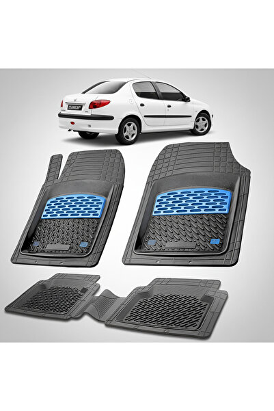 TEAMCAR Rubber Floor Mats Compatible with Peugeot 206 Sedan 2006-2012, Blue