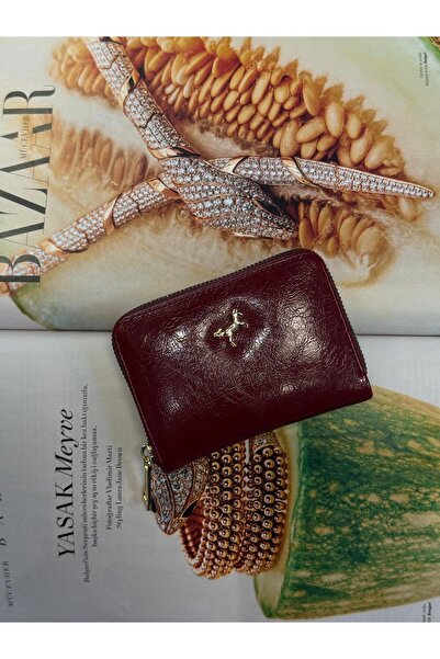 balbagss Women's Burgundy Trendy Wallet with Coin Compartment