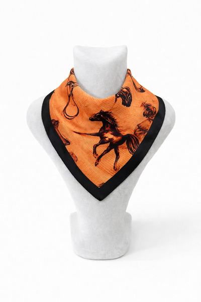 Vanelia Horse Figured Scarf Bandana - 50X50 cm