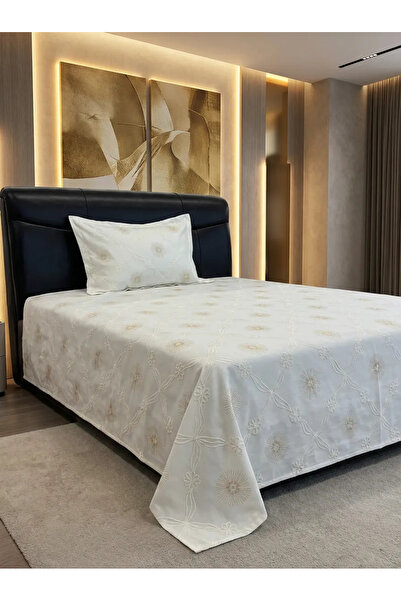 miar home perde tekstil Single Patterned Pink Detailed Bedspread Set Includin...