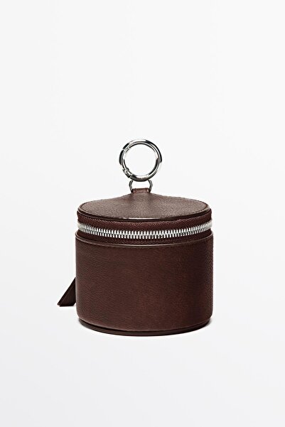 Massimo Dutti Yuvarlak mücevherli napa deri çanta