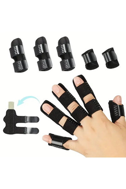 Choice طقم قفازات سوداء مكون من 5 قطع لحماية الأصابع، معدات رياضية واقية، لتث...