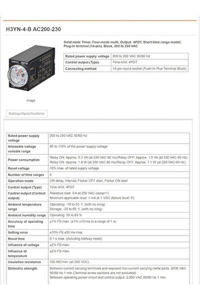 Omron H3YN4BAC200230