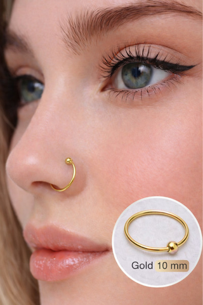 Sacce Scarves&Accessories 316 L Çelik Mini Toplu Halka Burun Piercing 10 mm