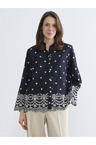 LC Waikiki قميص نسائي من قماش البوبلين المطرز