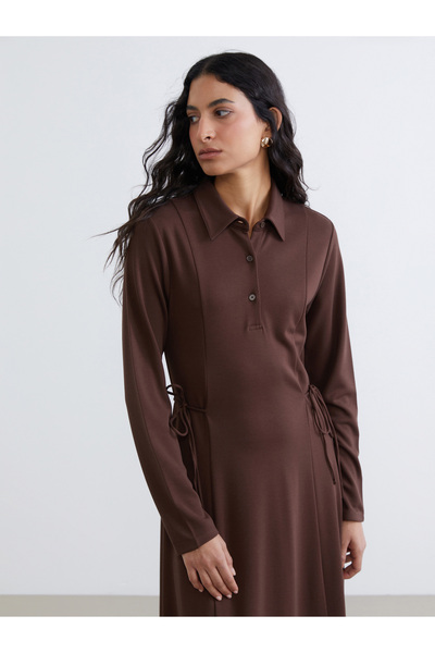 LC Waikiki Shirt Dress with Necktie Detail