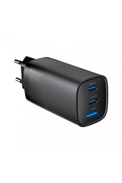 Gembird Universal 2 × USB‑C (PD) și 1 × USB‑A (QC 3.0) 65W Negru