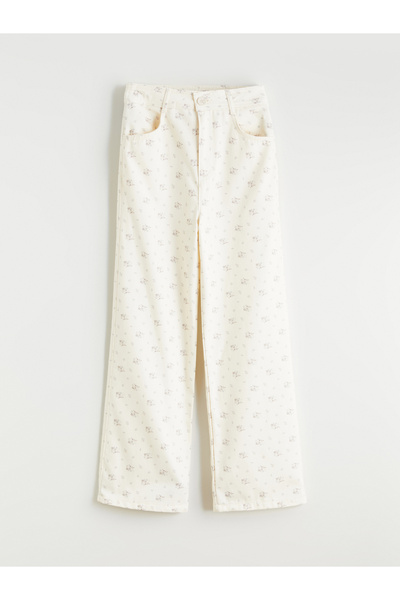 LC Waikiki Flare Floral Girls' Trousers