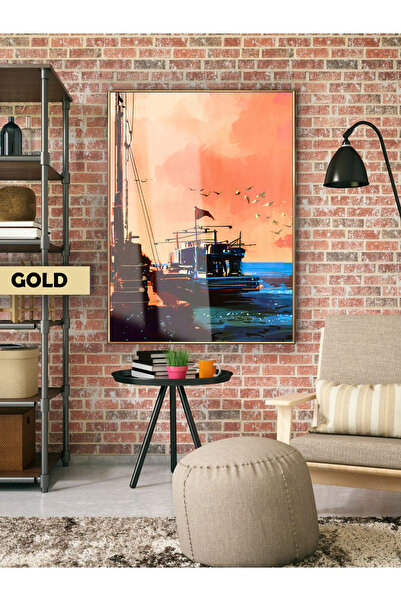 Harika bir ev Hari̇kabi̇rev |   Modern Marine Steamer Model | Framed Tempered...