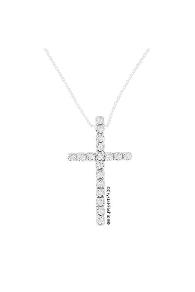 Crystal-Fashion® Cross necklace 2.5 cm