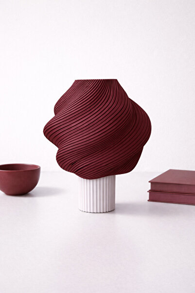 DİGİ CRAFT Modern Parametrik Tasarım Dekoratif Vazo - Sanatsal Kıvrımlı 3D Ob...