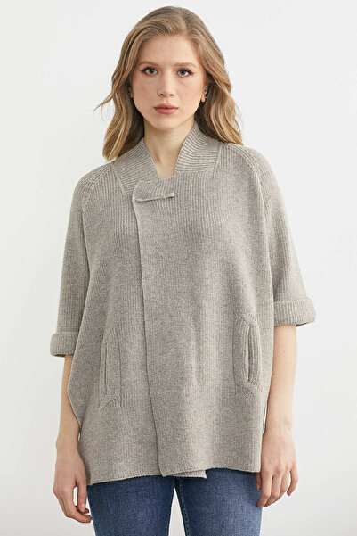 Sementa Wool Knitwear Jacket with Short Back Pocket - Mink