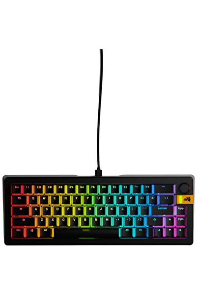 Glorious GLO-KB-GMMK3-65-PB-HE-W-BLK-US, USB, Cu fir, Layout US, Negru