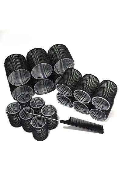 Choice بكرات تجعيد الشعر السوداء مقاس 19 بوصة بأحجام متنوعة لتصفيف الشعر بسهو...