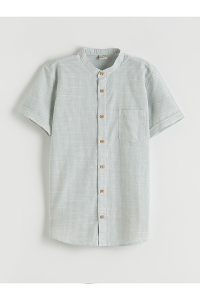 LC Waikiki قميص مخطط بياقة صينية للأولاد