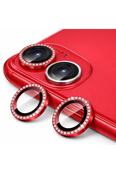 Coverzone Shiny Rhinestone Red Special Design Camera Lens Protector Compatibl...