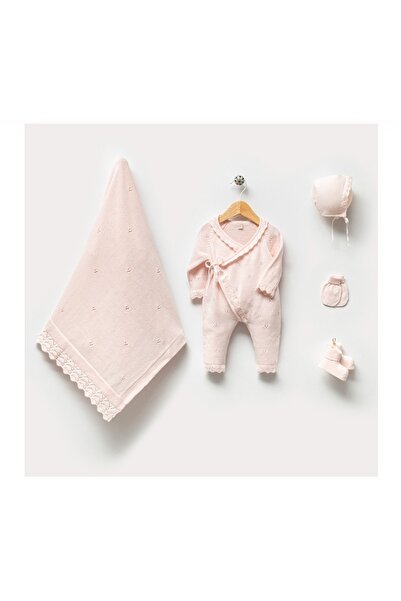 Nipperland Kız Bebek 0-3 Ay Kruvaze Model 5’li Hastane Çıkışı Seti – Pudra