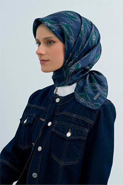 Armine İpek Eşarp 2026 Yaz - 9522-86 Lacivert Twill