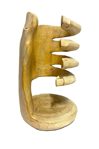 Barc Shop Ahşap El Figürlü Şişe Tutucu 25Cm El Yapımı Dekoratif