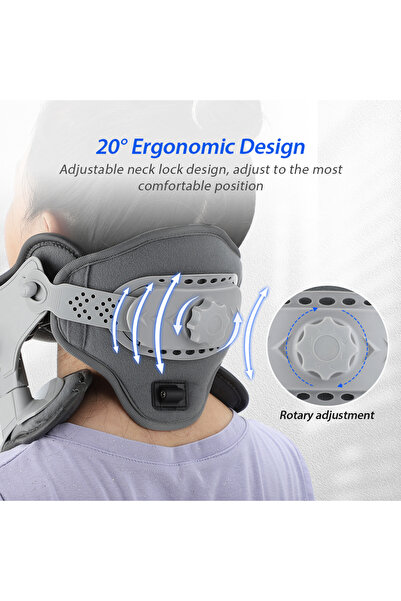 Choice1 مع صندوق، جهاز شد الرقبة، قابل للتعديل، مزود بتدفئة، دعم للرقبة، تصحي...