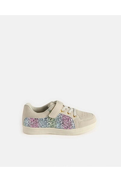 REDTAG Girls Grey Glitter Embellished Sneakers
